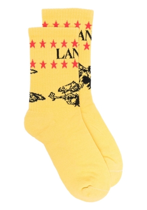 Lanvin x Future Eagle-print socks - Yellow