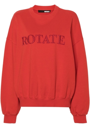 ROTATE BIRGER CHRISTENSEN logo-patch organic-cotton sweatshirt - Red
