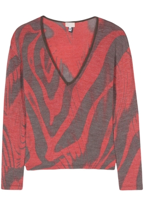 Versace Pre-Owned 2000s abstract-pattern knitted jumper - Red