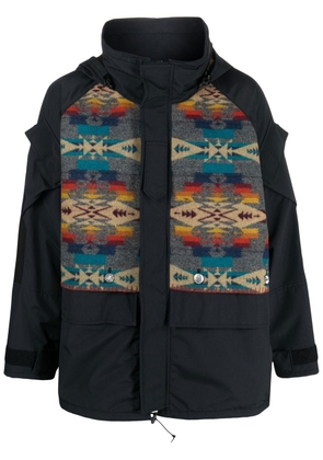 Junya Watanabe MAN patterned hooded jacket - Black