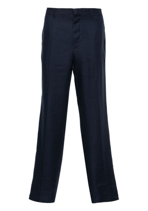 Tagliatore pressed-crease linen trousers - Blue
