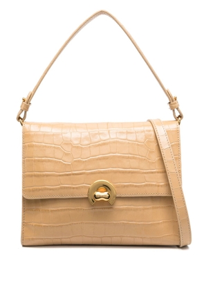 Coccinelle embossed-leather tote bag - Neutrals