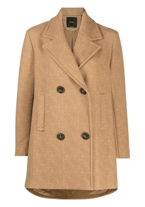 PINKO double-breasted wool-blend coat - Brown