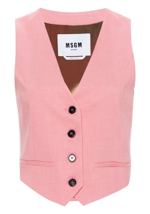 MSGM cropped textured waistcoat - Pink