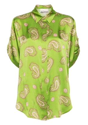 ALEMAIS Dice paisly-print silk shirt - Green