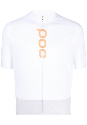 POC logo-print zipped cycling top - White