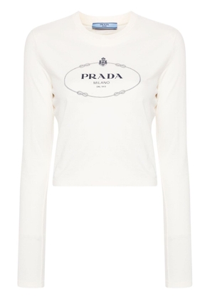 Prada logo-print cotton T-shirt - Neutrals