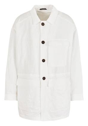 Giorgio Armani drawstring waist linen-blend - White
