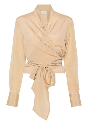 Mazzarelli wrap-design blouse - Neutrals