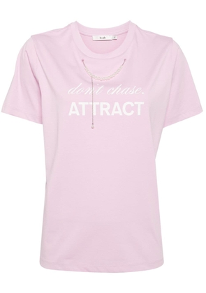 b+ab faux-pearl 3D-detail T-shirt - Pink