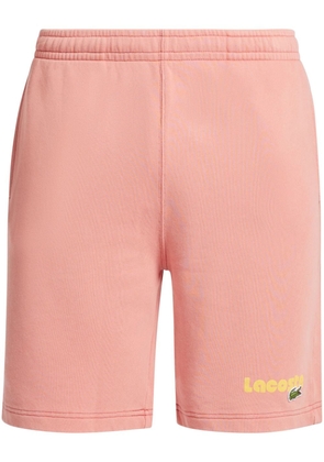 Lacoste logo-print organic cotton track shorts - Pink