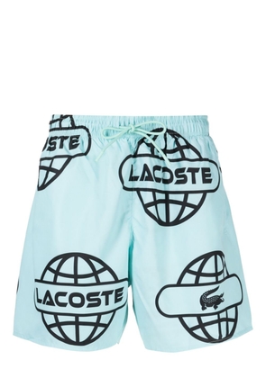 Lacoste Globe-print swim shorts - Green