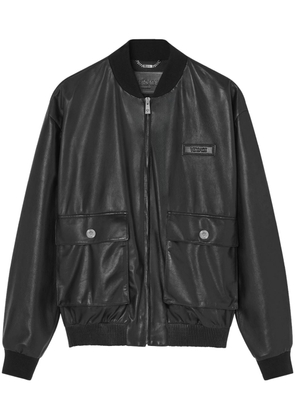 Versace leather bomber jacket - Black