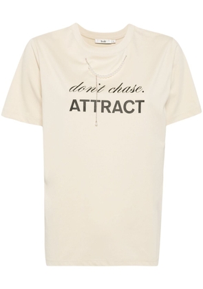 b+ab faux-pearl 3D-detail T-shirt - Neutrals
