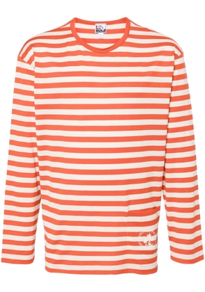 Sunspel x Nigel Cabourne logo-print striped T-shirt - Orange