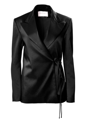 Carolina Herrera satin wrap blazer - Black
