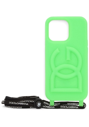 Dolce & Gabbana logo-embossed iPhone 13 Pro case - Green