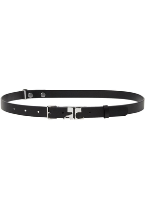 Courrèges logo-buckle leather belt - Black