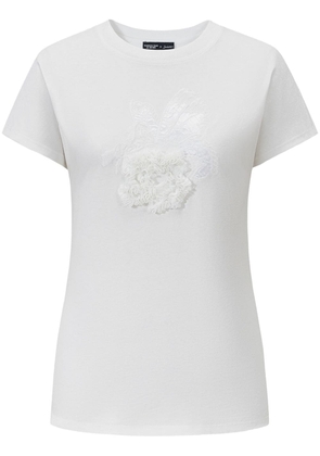 Shanghai Tang x Jacky Tsai ruffled-appliqué T-shirt - White