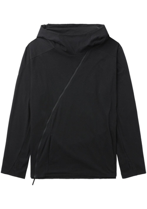 Post Archive Faction off-centre hooded jacket - Black