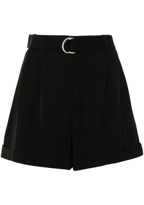 ERMANNO FIRENZE pleated twill-weave shorts - Black
