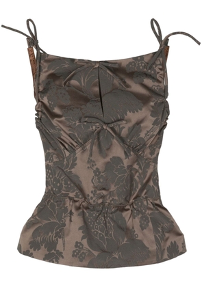MERYLL ROGGE floral-jacquard corset top - Brown