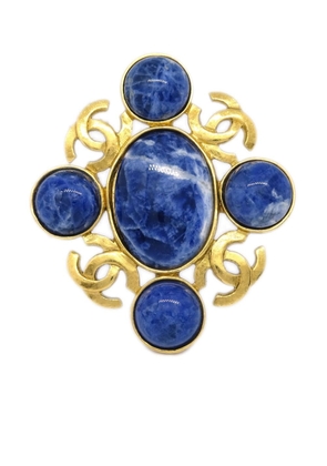 CHANEL Pre-Owned 1995 gold-plated stone brooch pin