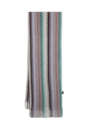 Missoni metallic-threading knitted scarf - Grey
