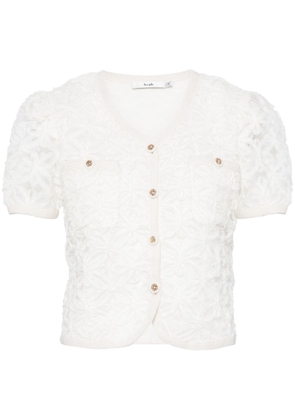 b+ab floral-appliqué shirt - White