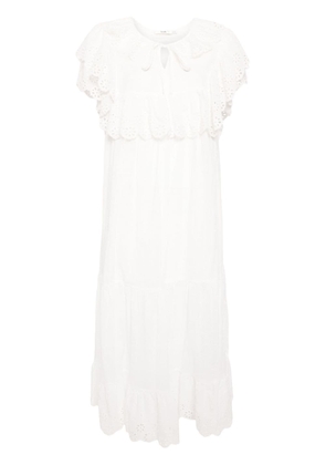 b+ab broderie-anglaise cotton midi dress - White