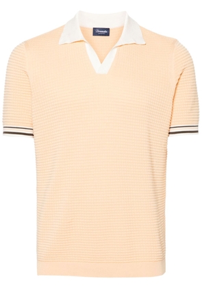 Drumohr waffle-knit cotton polo shirt - Neutrals