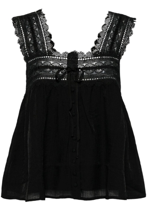 b+ab lace-detail sleeveless top - Black