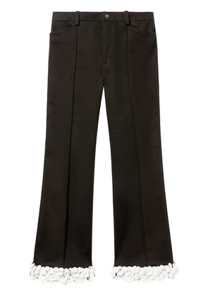 PUCCI floral-appliqué cropped trousers - Black