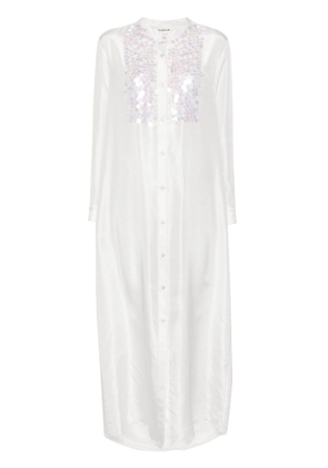 P.A.R.O.S.H. paillette-embellished shirt dress - White