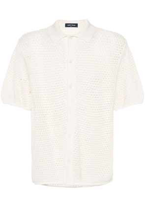 Fred Perry logo-embroidered knitted shirt - White