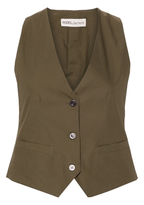 MODES GARMENTS V-neck cotton waistcoat - Green