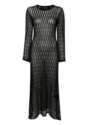 Federica Tosi semi-sheer knitted midi dress - Black