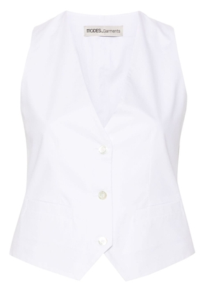 MODES GARMENTS V-neck cotton waistcoat - White