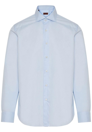 Barba cotton botton-up shirt - Blue
