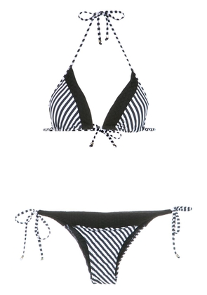 Amir Slama striped triangle bikini set - Black