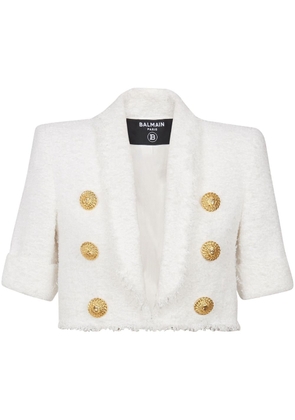 Balmain tweed spencer jacket - White