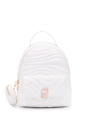 LIU JO logo-plaque quilted backpack - White