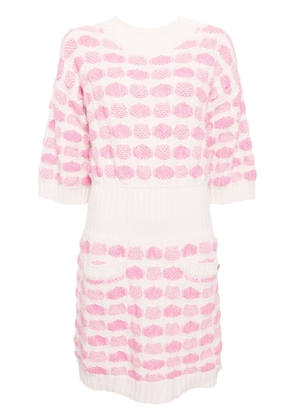 CHANEL Pre-Owned 2000 geometric-jacquard cashmere dress - Pink