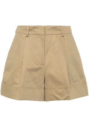 PT Torino pleat-detail wide-leg shorts - Brown