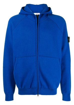 Stone Island logo-patch hooded jacket - Blue