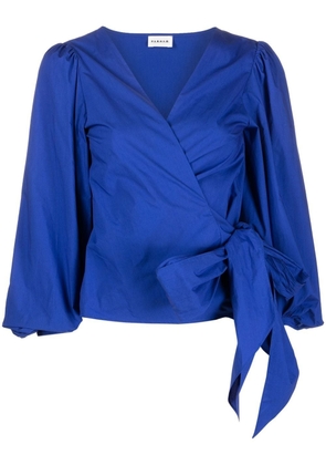 P.A.R.O.S.H. side-tie puff-sleeve blouse - Blue