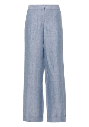 Barba wide-leg linen trousers - Blue