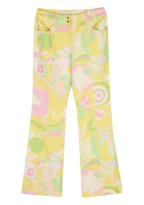 Dolce & Gabbana Pre-Owned 2000s floral-print flared trousers - Yellow