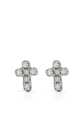 Djula 18kt rose gold diamond Cross earrings - Pink