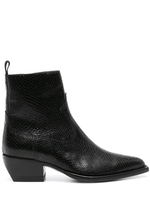 Golden Goose snakeskin-effect leather ankle boots - Black
